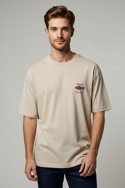 Trendyol Collection Βαμβακερό μπλουζάκι με στάμπα με βελούδινη υφή - TMNSS22TS0318