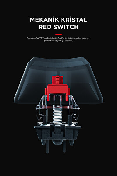 Rampage Kb-r210 Favory Rainbow Aydınlatmalı Kristal Blue Switch Mekanik Gaming Oyuncu Klavyesi