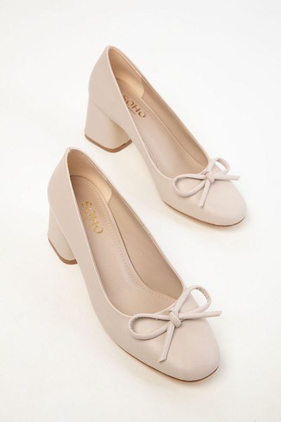 SOHO Beige Women's Classic Heeled Shoes 20404
