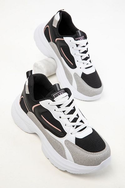SOHO White-Black-Powder Women's Sneaker 20413