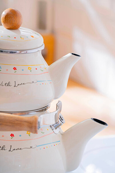 ACAR Made With Love Emaye Çaydanlık Takımı - 1/2 Lt