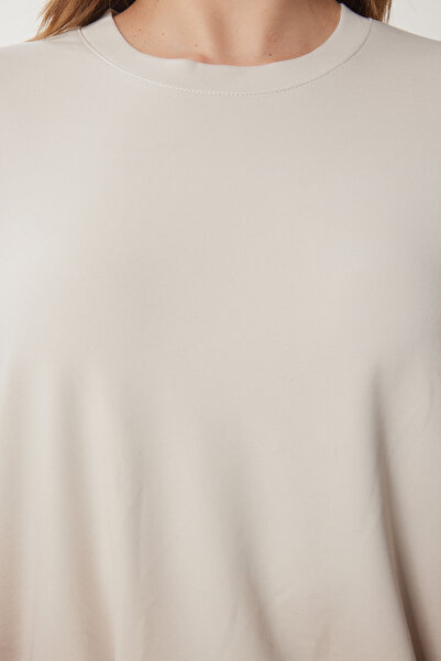 Happiness İstanbul Női Stone Oversize kötött póló nadrágkosztüm FN03452