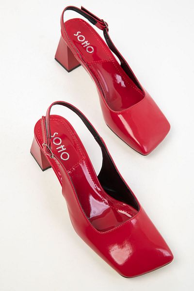 SOHO Klassische Damenschuhe mit Absatz aus rotem Lackleder 20426