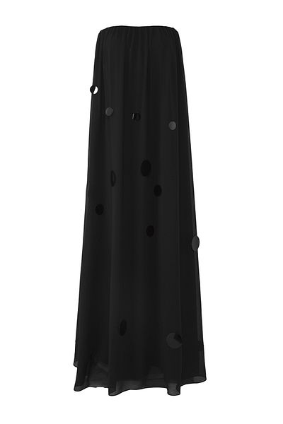Trendyol Collection Schwarzes, gerades, tailliertes, mit Pailletten verziertes Chiffon-Maxi-Abendkleid und Heimkehrkleid