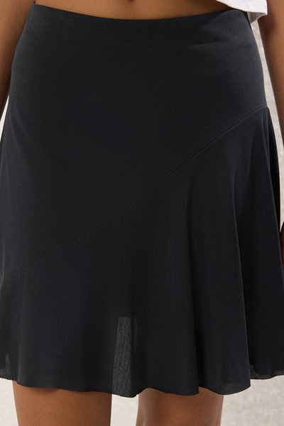 Trendyol Collection Спідниця-спідниця з вихром антрацитовий модальний інтерлок TWOSS25ET00114