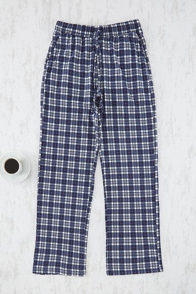 Trendyol Collection Sötétkék brokát pizsama alsó 100% pamut S25PJ00002