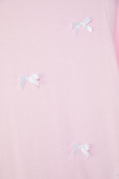 Trendyol Curve Plus Size Różowa Kokardka Podstawowa Koszulka - Tbbss25Bf00052