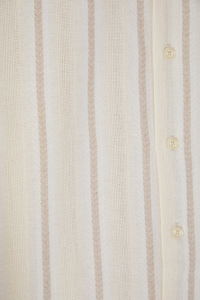 Trendyol Collection Koszula w paski Ecru Regular Fit TMNSS25GO00071