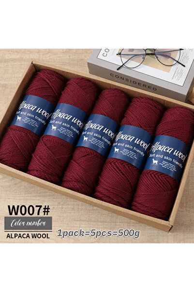 Choice 007 غزل صوف الألبكة الأرجواني 500 جرام، غزل خشن، منسوج يدويًا لصنع ستر...