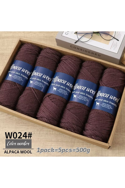 Choice 024 وردة ذابلة 500 جرام غزل صوف الألبكة، غزل خشن، منسوج يدويًا لصنع مل...