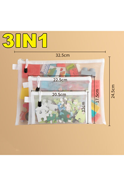 Choice 10 قطع 3 في 1 حقيبة ملفات شبكية بسحاب مقاومة للماء والرطوبة وحقيبة تخزين ألعاب بسحاب وحقيبة تخزين أدوات