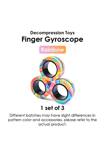 Choice مجموعة ألعاب فيدجيت مكونة من 3 حلقات مغناطيسية ملونة، حلقات دوارة مغنا...