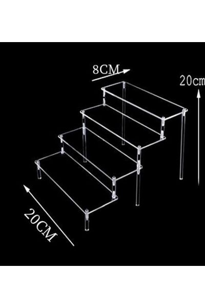 Choice 20x8x20cm 4 Tier 1-4 Tier Acrylic Display Stand Durable Display Rack For Cupcake Perfume Doll Transp