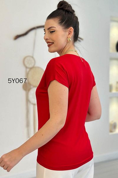 İnce Topuk V-Neck Bamboo Tshirt 5Y067