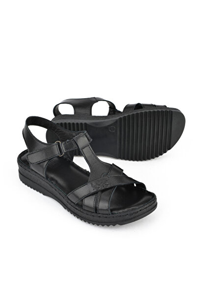 Ziya Women's Black Genuine Leather Sandals 1511051 Z011