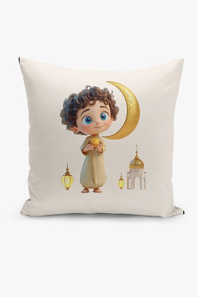 Filamente Ramadan Patterned Children's Themed Double Sided Digital Printed Throw Pillow Cover - Ramadan