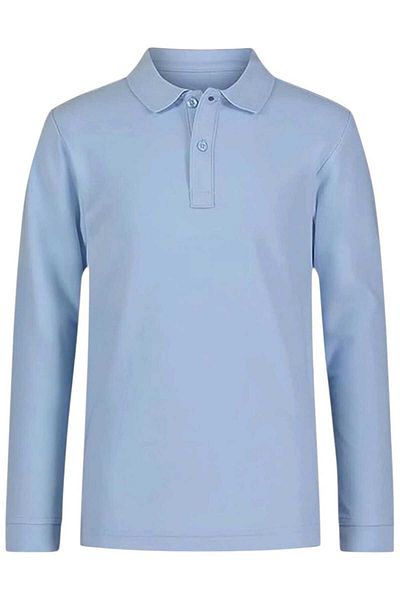 Uniquetrenders Tricou cu gât polo pentru băieți - mânecă lungă, 100% bumbac, uniformă casual și școlară