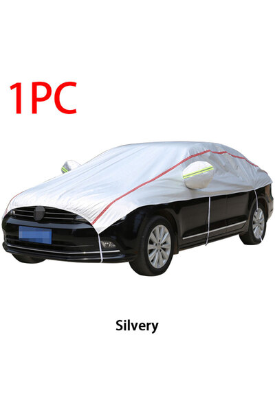 Choice Sedan Silver Universal Half Car Cover Waterproof Outdoor Cover Oxford Sun Rain Uv Protection Dustpro