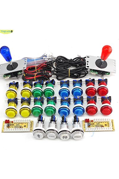 Choice 2 Player-diy Mix 2 Player Diy Arcade Game Kit For Pc Raspberry Pi With Led Push Buttons American Sty