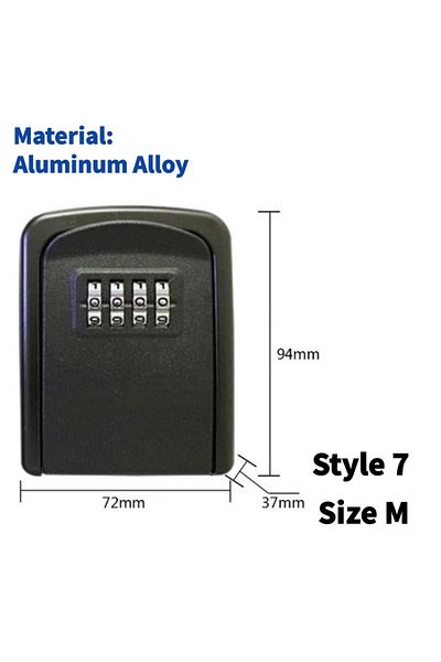 Choice Black Small One Wall Mount Key Lock Box 4 Digit Password Code Security Lock No Key For Home Office K