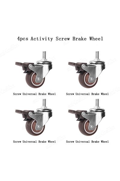 Choice 1.25 Inch 4 Activity Brake 4pcs Furniture Casters Wheels Soft Rubber Swivel Caster Quite Roller Whee