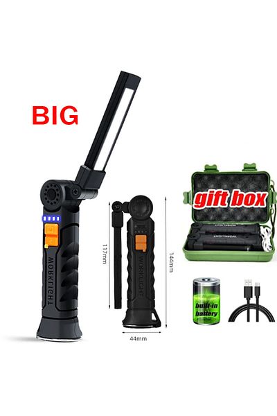 Heinast مصباح عمل G51 متعدد الوظائف من BIG-box محمول قابل لإعادة الشحن ومقاوم للماء ومصباح تخييم مغناطيسي