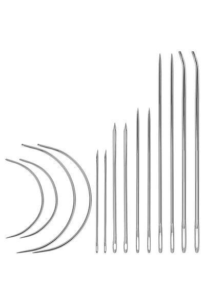 Choice 14 pc needles 14 Pcs Heavy Duty Hand Sewing Leather Kit Needles for Hand Sewing Upholstery Needles,C