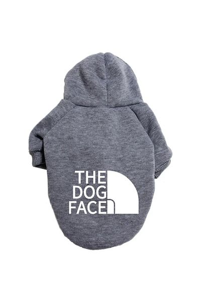 Choice 8XL 27.5-31.5KG DF-Grey-01 Pet Dog Hoodies Autumn and Winter Season Large Dog Clothes Dog Face Text