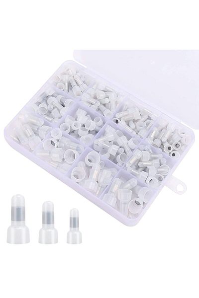 AOKIN 120 Pcs In Box 120 Pcs Closed End Crimp Connectors, 22-16/16-14/12-10 Gauge Crimp Cap Kit, Nylon Ins