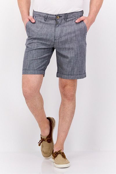 Jachs New York Men Textured Chino Shorts, Grey