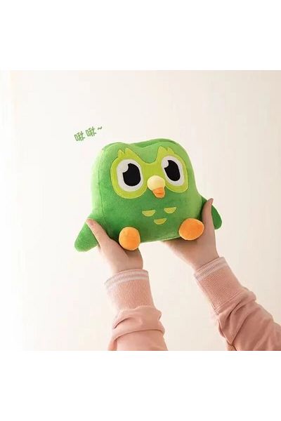 Choice about 25cm 25cm Green Duolingo Owl Plush Toy Hot Sale Cartoon Anime Owl Doll Soft Stuffed Animal Toy