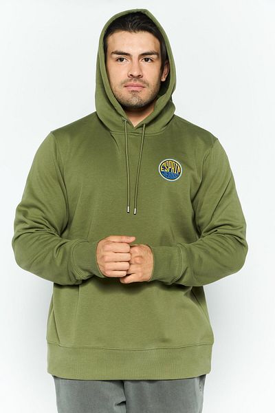 Esprit Men Long Sleeve Brand Logo Hoodies, Green