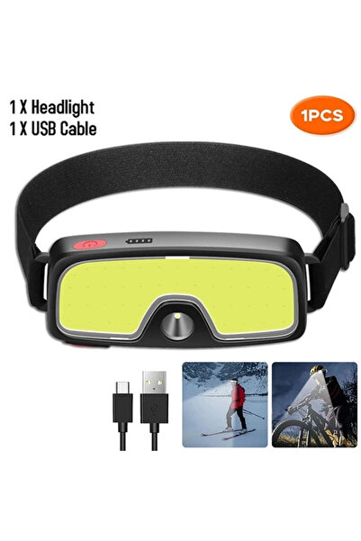 XIWANGFIRE عبوة B 1 قطعة مصباح أمامي LED COB 3 أوضاع، مصباح أمامي قابل لإعادة...