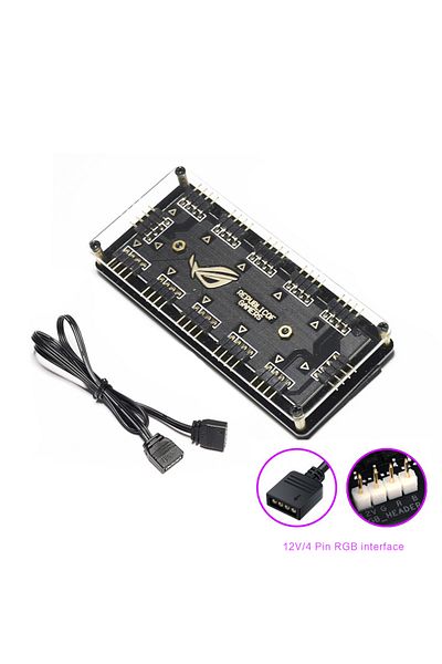 Choice 12V 4Pin Hub Computer RGB HUB Splitter 5V 3Pin / 12V 4Pin Collector For PC Gamer Cabinet Fan & LED L