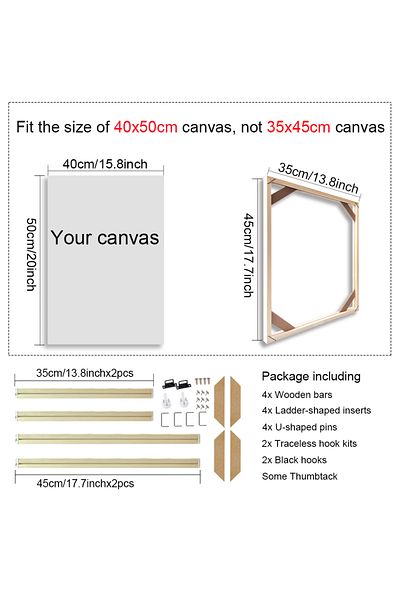 Choice 35x45cm 30x40 40x50 60x90cm Canvas Frame Wooden Frames Wooden Photo Oil Painting Canvas Diamond Pain