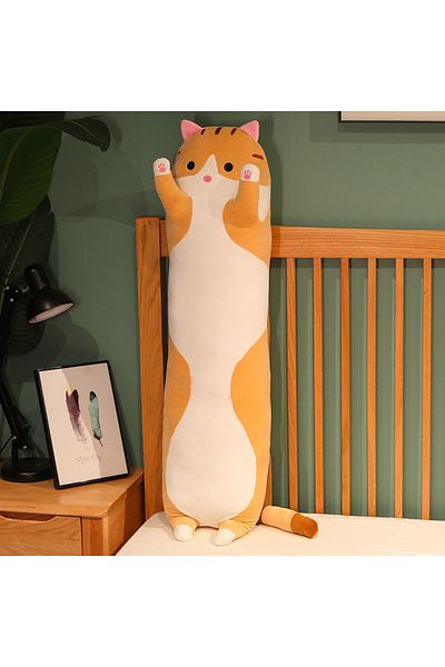 Choice 90CM Brown 50/70/90/110/130cm Funny Joy Cute Soft Long Cat Plush Toys Pause Office Nap Pillow Bed Sl
