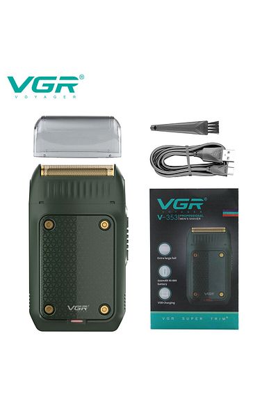 VGR 353 green USB VGR 353 Razor Electric Shaver Professional Hair Trimmer Rechargeable Razors Portable B