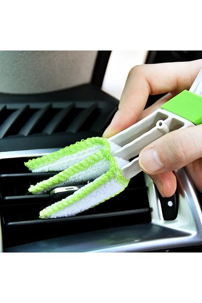 Choice Green Multifunction Car Air Vent Cleaner Mini Double-end Micro Fiber Vent Duster Removable Cloth Cov