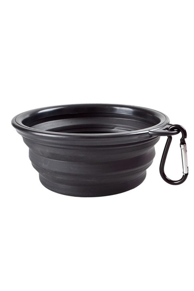 Choice وعاء كبير قابل للطي من السيليكون للكلاب والقطط، أسود اللون، سعة 350/1000 مل، مناسب للسفر في الهواء الطلق والجراء