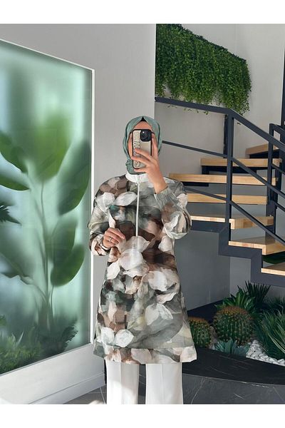 Armine Beige Trend Patterned Tunic 25Yt438