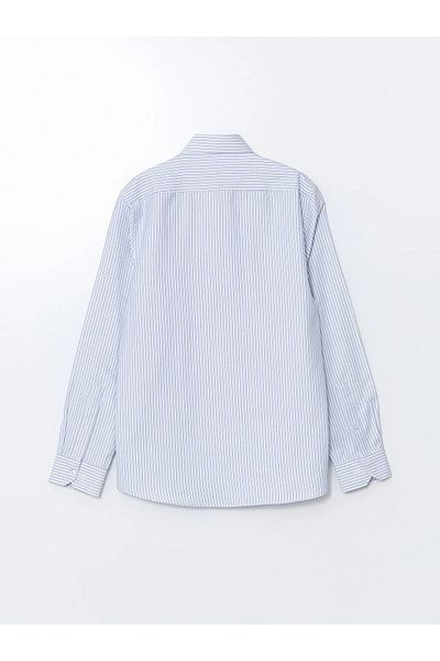 LC Waikiki Slim Fit Long Sleeve Striped Gabardine Men's Shirt