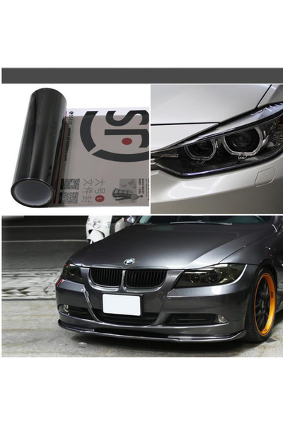 Choice قطعتان من فيلم PVC خفيف لامع شفاف أسود فاتح دخاني 30 × 60 سم لمصباح ال...