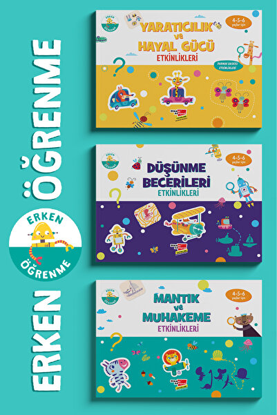 Dikkat Atölyesi Yayınları 4-6 Yaş Evde Etkinlik 3'lü Set (DÜŞÜNME BECERİLERİ,...