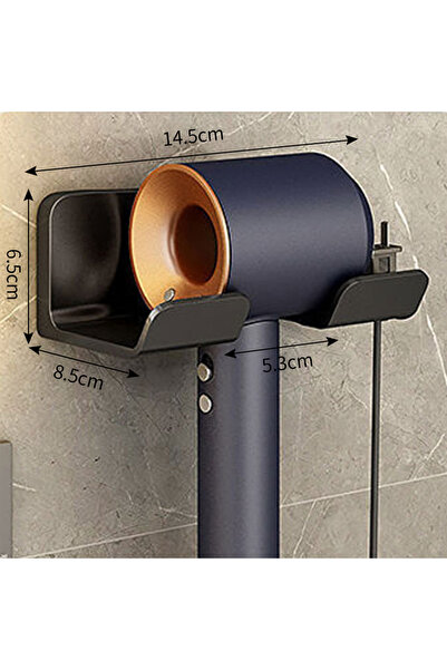 Choice حامل مجفف شعر أسود واحد مثبت على الحائط لمكواة فرد الشعر ومنظم الحمام
