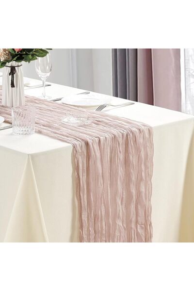 Choice مفارش طاولة من القماش القطني باللون الوردي الباهت، 10 قطع، مفرش طاولة ...