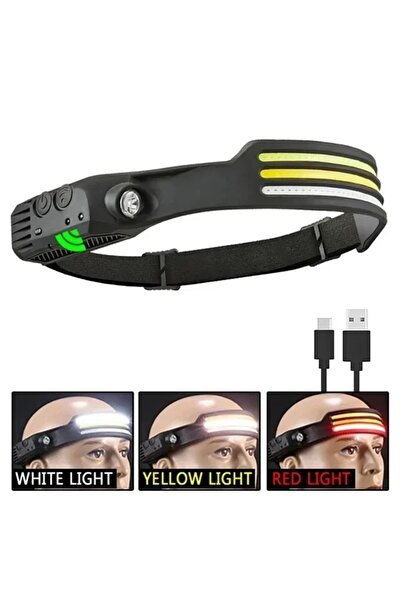 Choice white-yellow-red F Powerful Induction COB LED Headlamp USB Rechargeabl...