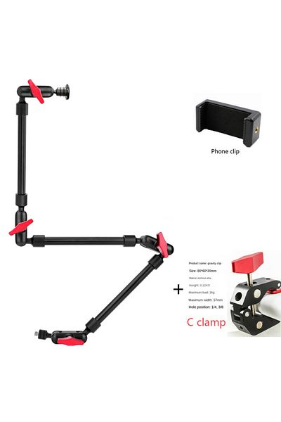 XMSJ CK001-3-DALI-SJJ Camera Magic Arm with Super Clip Bracket for Smartphone Camcorder Action Camera Cla