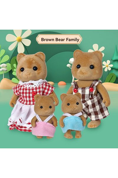 Choice Brown Bear Family Forest Animal Family 1/12 Dollhouse Furniture Bedroom Kitchen Bathroom Set Miniatu