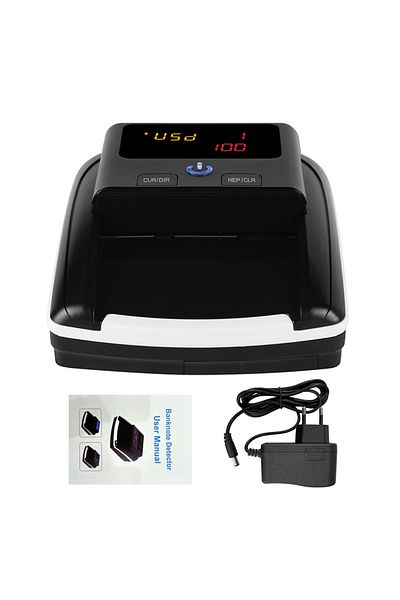Bisofice Black Money Counter Counterfeit Bill Detector Automatic Money Detection By Uv Mg Ir Image Paper Size