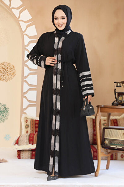 Neva Style Επιλεγμένο Μαύρο Hijab Abaya 45303S